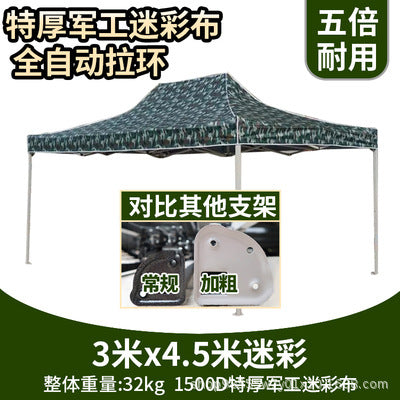 Outdoor Advertising Sunshade Folding Four-Corner Retractable Tent Advertising Umbrella Windproof Rainproof Stall Large Umbrella Four-Leg Tent