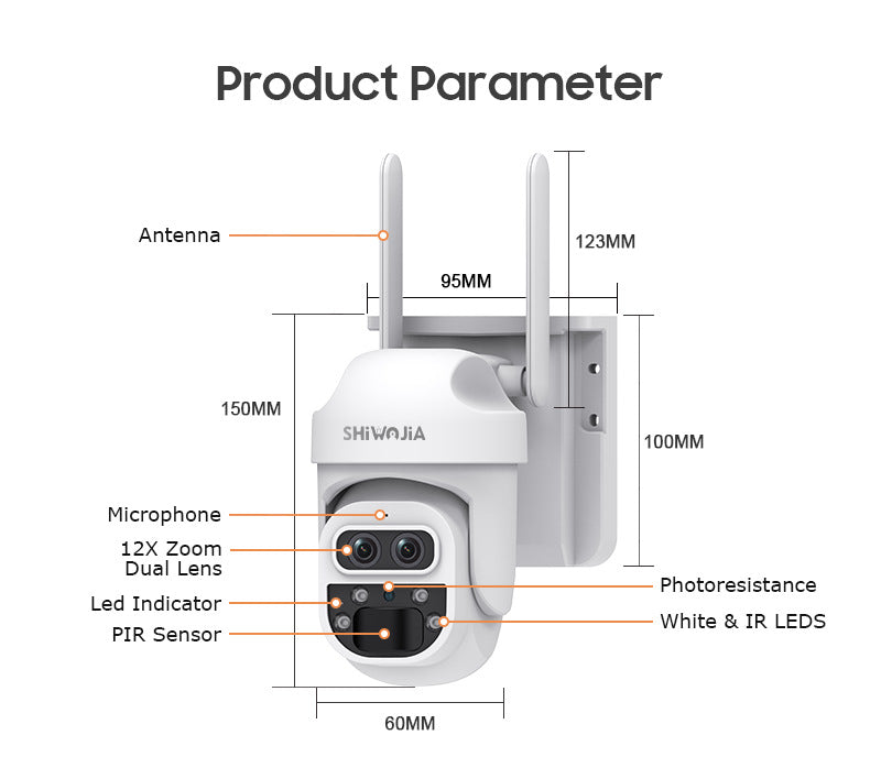 4G Dual Lens Solar Powered Ball Gun12X Zoom Camera Surveillance6001000 Megapixel HD Direct from Manufacturer