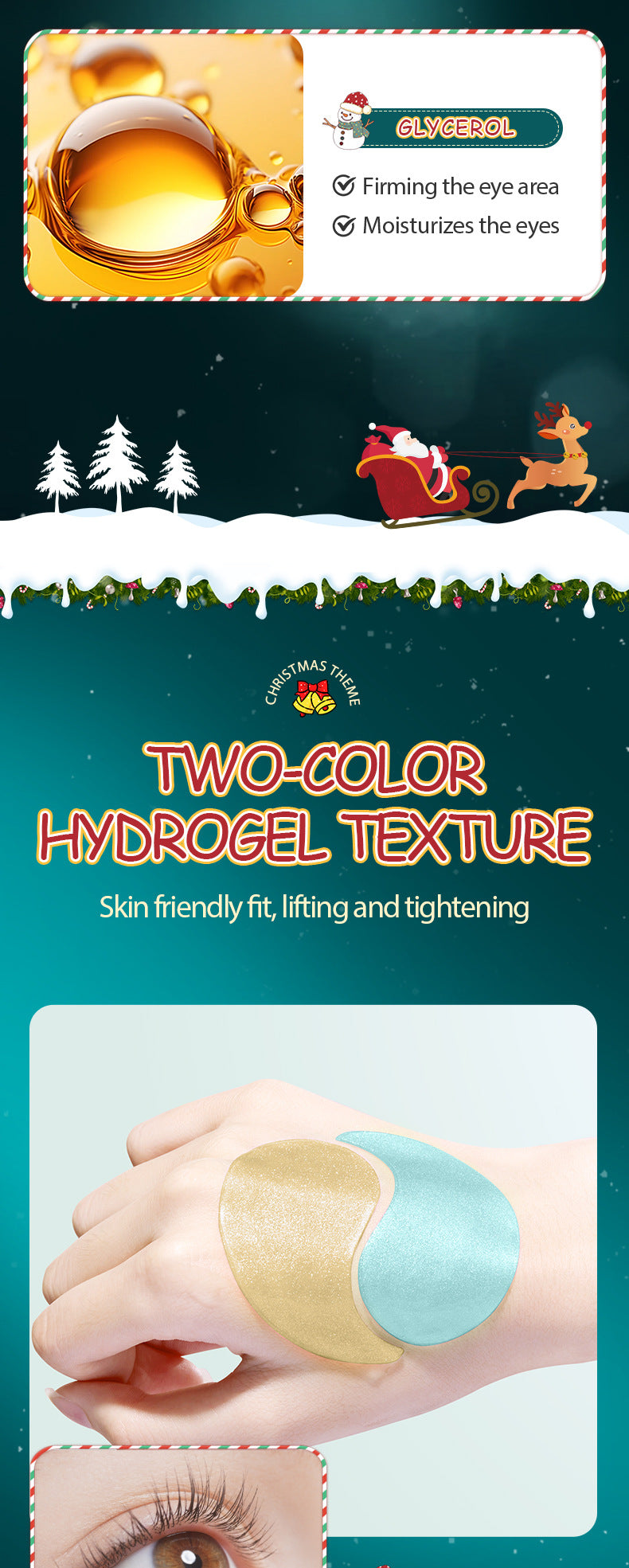 Christmas Blueberry Collagen Eye Mask SADOER Moisturizing Eye Mask Cross-Border Wholesale