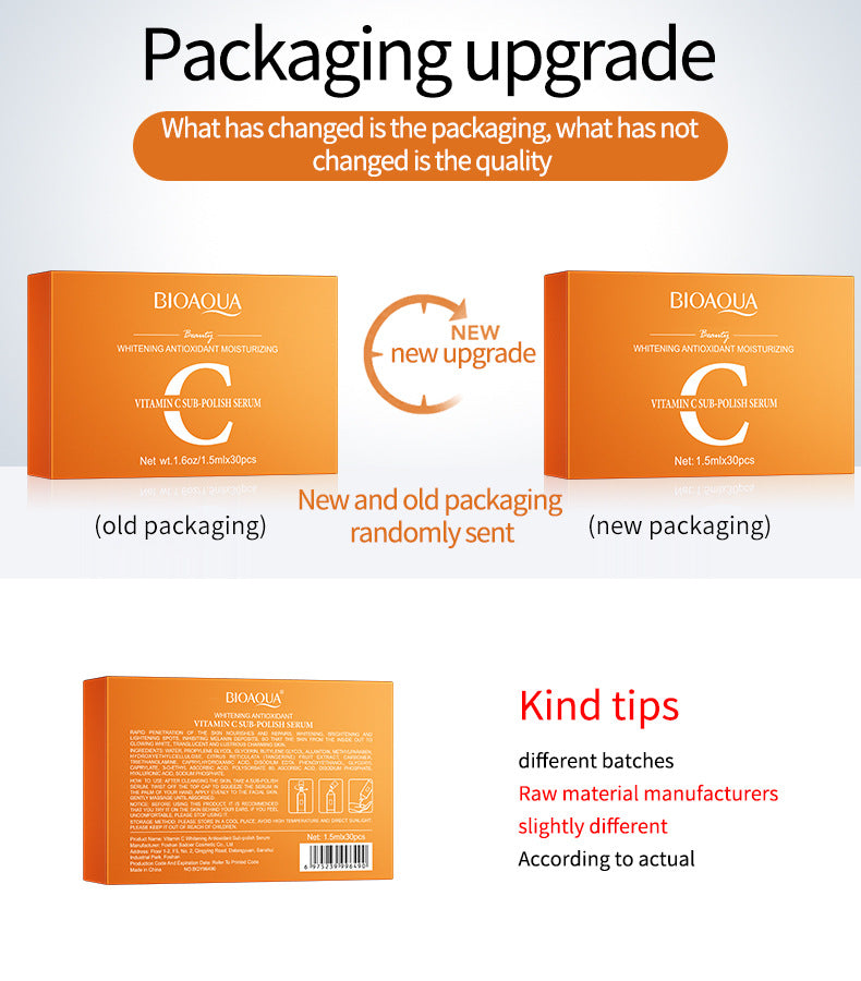 Vitamin C Whitening Essence BIOAQUA Hydrating and Anti-Oxidation Single-Use Essence Liquid Cross-Border Wholesale