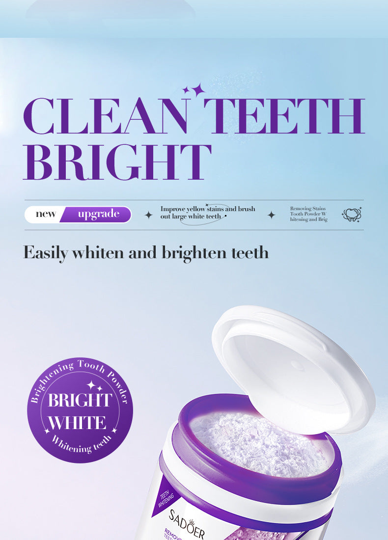 Full English V34Toothpowder50g SADOER Whitening Deep Cleaning Whitening Teeth Cleaning Powder  Foreign Trade Wholesale