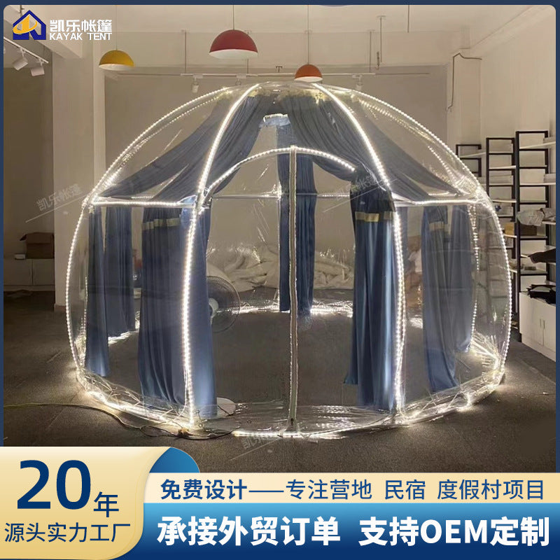 Factory Customization PC Starry Sky Room Bubble House Dining Homestay Transparent Spherical Tent Mongolian Yurt Tent Farmhouse