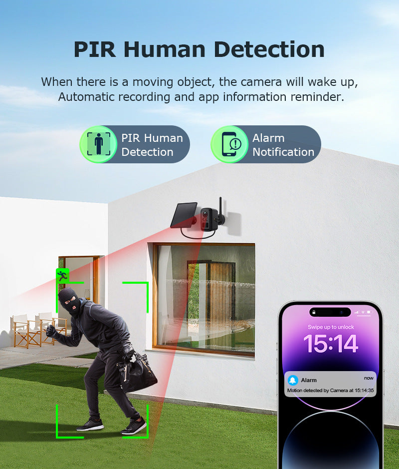 Solar Energy WiFi Relay Monitoring Set Outdoor Camera Full Color Night Vision Remote Mobile Phone Monitoring Special