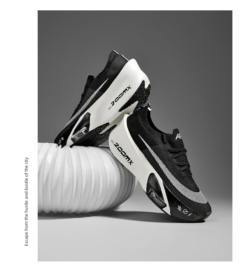 2025Autumn New High Elastic Double Mesh Breathable Sports Shoes Air Cushion Shock Absorption Full Palm Carbon Plate Couple Racing Running Shoes