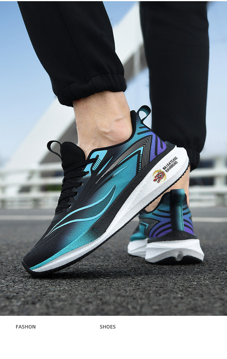 Summer Casual Men's Shoes Mesh Breathable Popcorn High Elastic Sports Shoes Men and Women Couple Shoes Sports Student Running Shoes