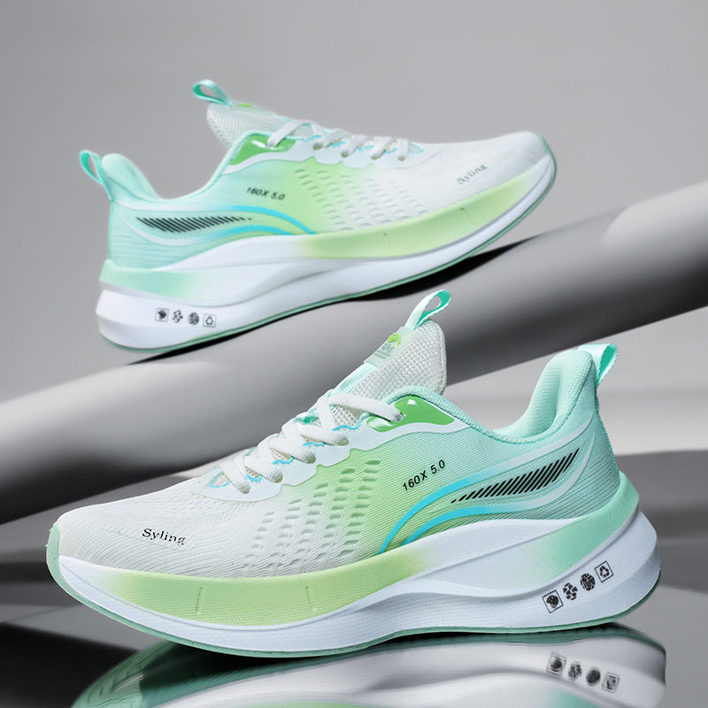 Large Size Summer Jacquard Mesh Breathable Youth Shock Absorption Sports Shoes Student Outdoor Racing Running Shoes