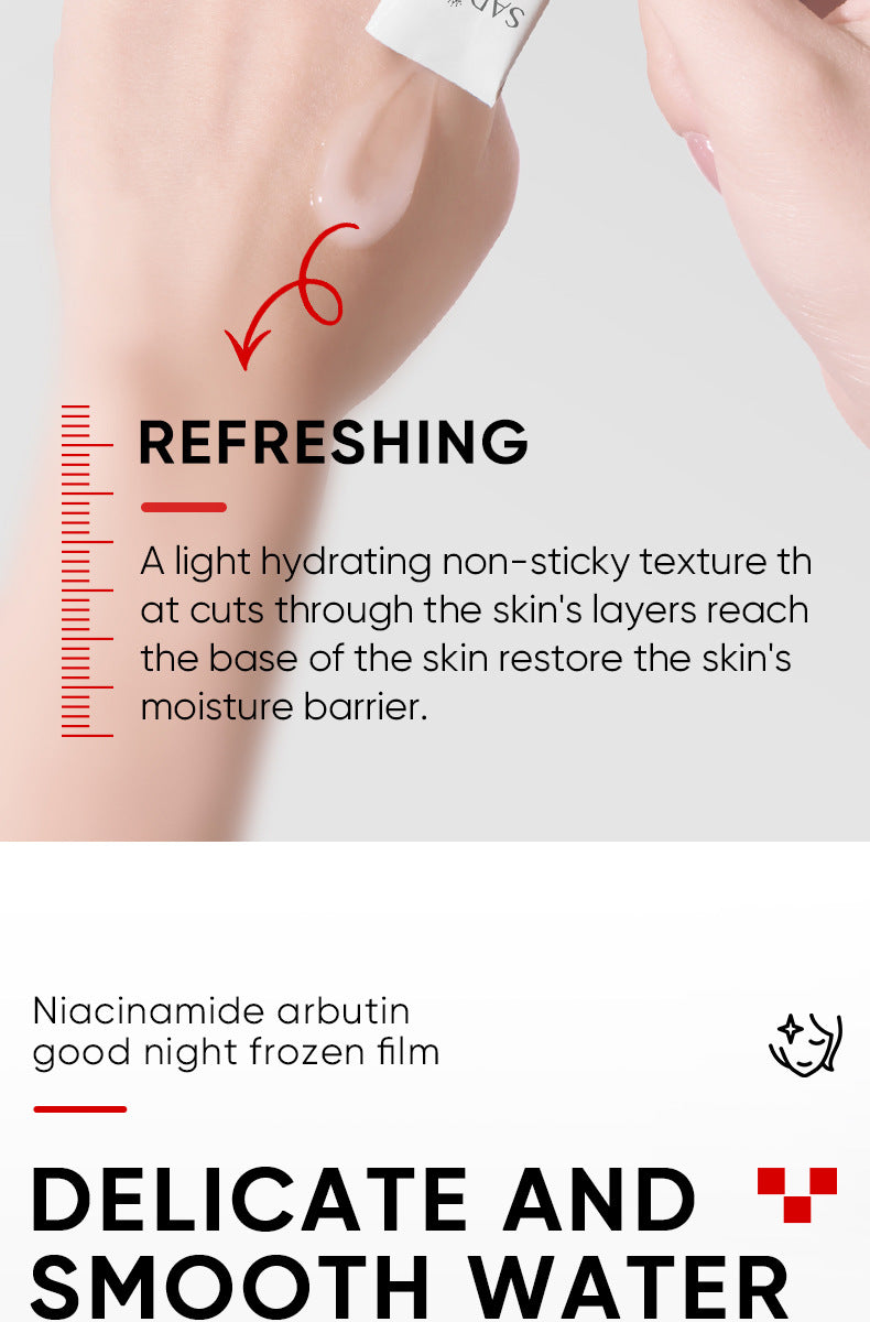 All English Good Night Cooling Mask SADOER Vitamin C Aloe Vera Sleeping Mask No-Rinse  Foreign Trade Live Wholesale