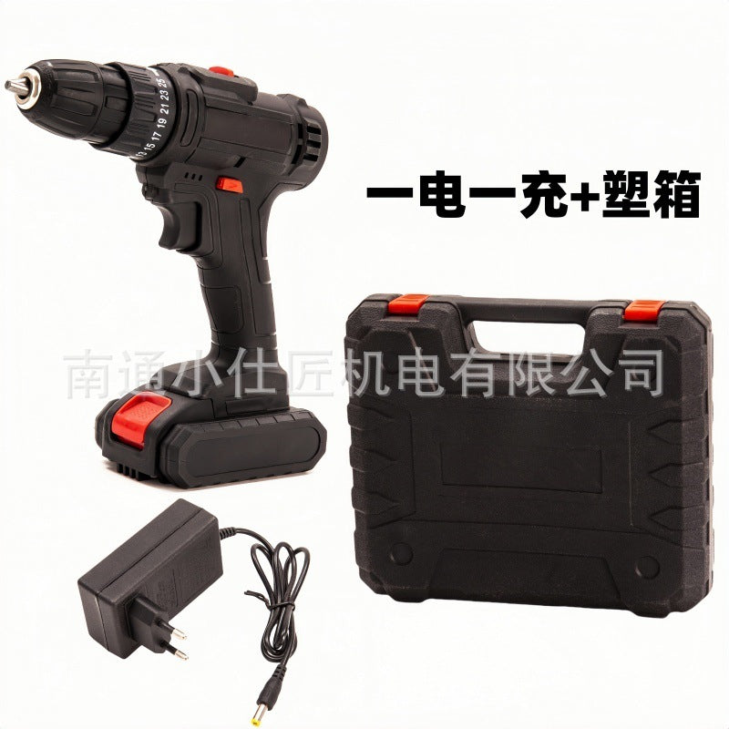 Cross-Border Dropshipping Electric Drill Set Multi-Functional Household Impact Drill Electric Screwdriver Lithium Battery Handheld Brushless Electric Drill