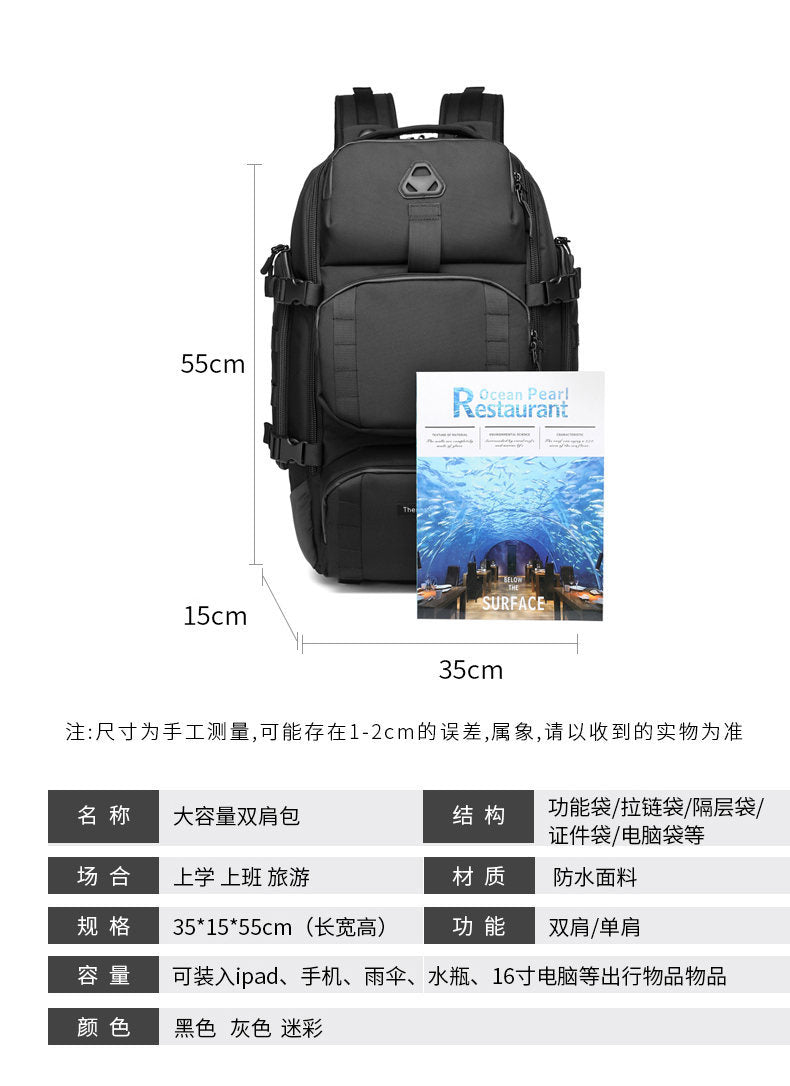 OZUKO Tactical Backpack Men Camouflage Outdoor Mountaineering Bag Large Capacity Multi-functional Hiking Travel Backpack