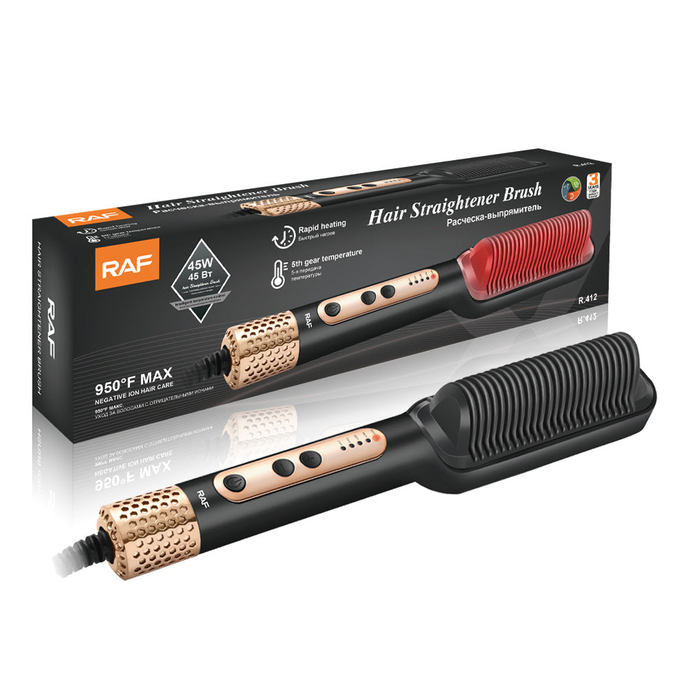 New Product Hair Straightening Comb Negative Ion Non-Damaging Hair Straightening and Curling Dual-Use Electric Curling Iron Hair Straightener  Home Use