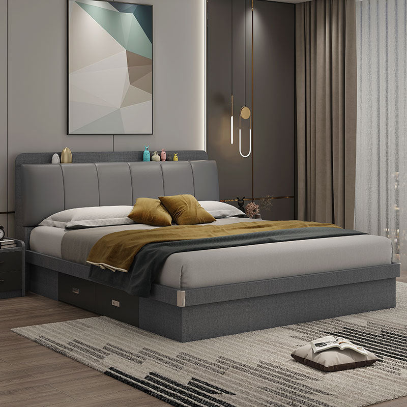 Leather Bed Master Bedroom Matching Double Bed Simple Storage Bed with Drawers1.5Small Apartment Wedding Bed Storage Space High Box