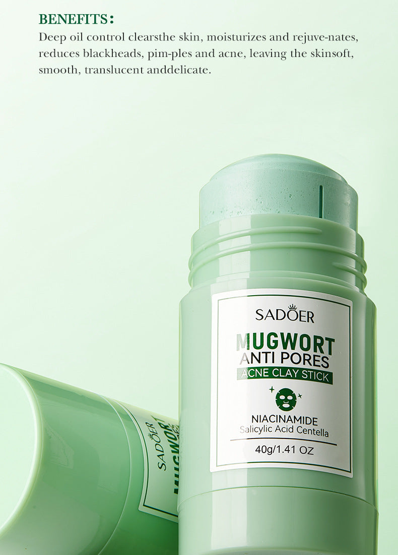 Full English Solid Face Mask40g SADOER Vitamin C Aloe Vera Mugwort Cleansing Mud Mask  Wholesale