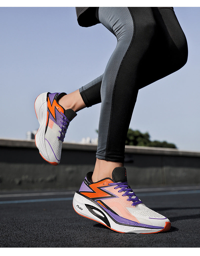 Summer New Mesh Breathable Carbon Plate Ultra-light Sports Shoes for Teenagers Couples Casual Fashion High Elastic Soft Sole Running Shoes