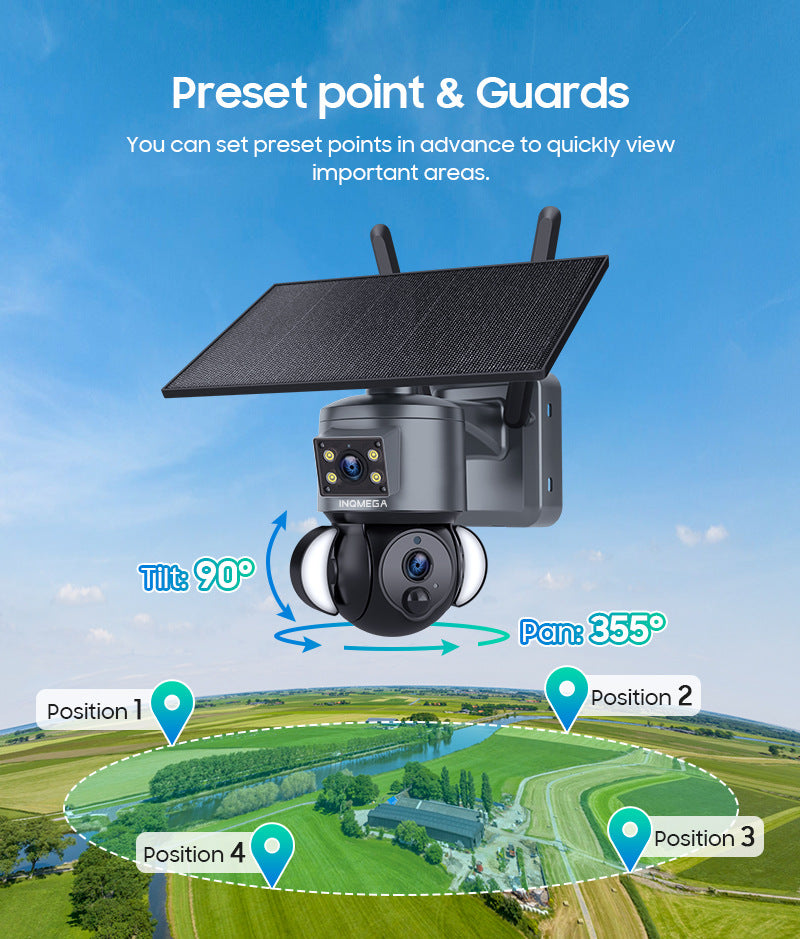 Private Model AOV Solar-powered Camera6MP HD Dual Lens Surveillance Camera UBOX Low Power Monitoring