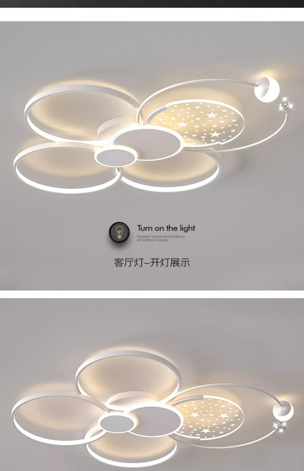 Living room lamp simple modern elegant led Starry Sky Ceiling Light Set Full House Package2025New Year's Bedroom Lamp