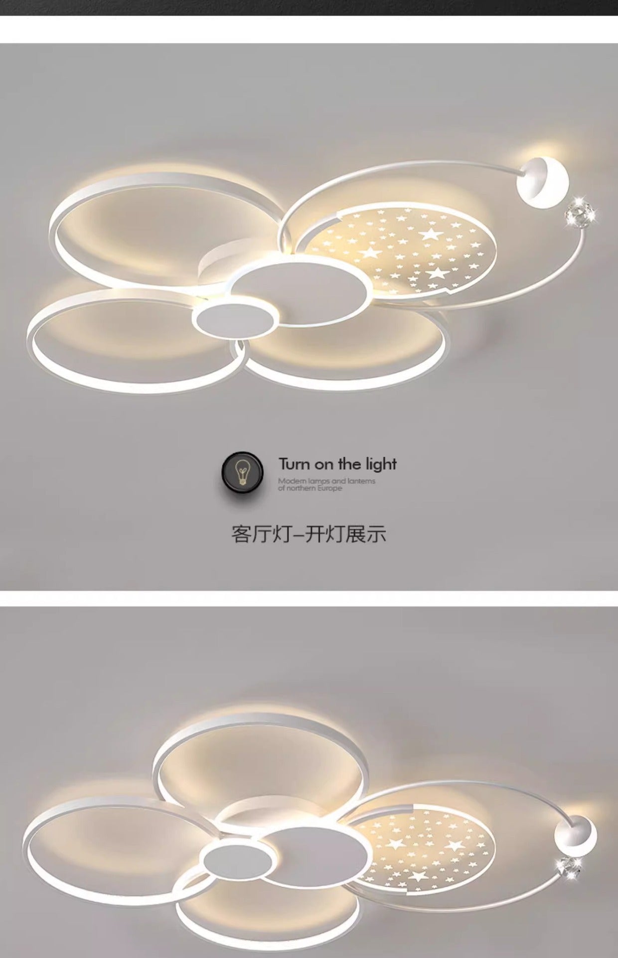 Living room lamp simple modern elegant led Starry Sky Ceiling Light Set Full House Package2025New Year's Bedroom Lamp
