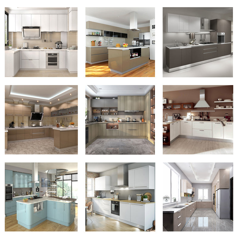 New Design Cabinets Top Cupboard Kitchen Cabinet Set for Small Marble Solid Wood Home Furniture Modular Kitchen Cabinet Modern