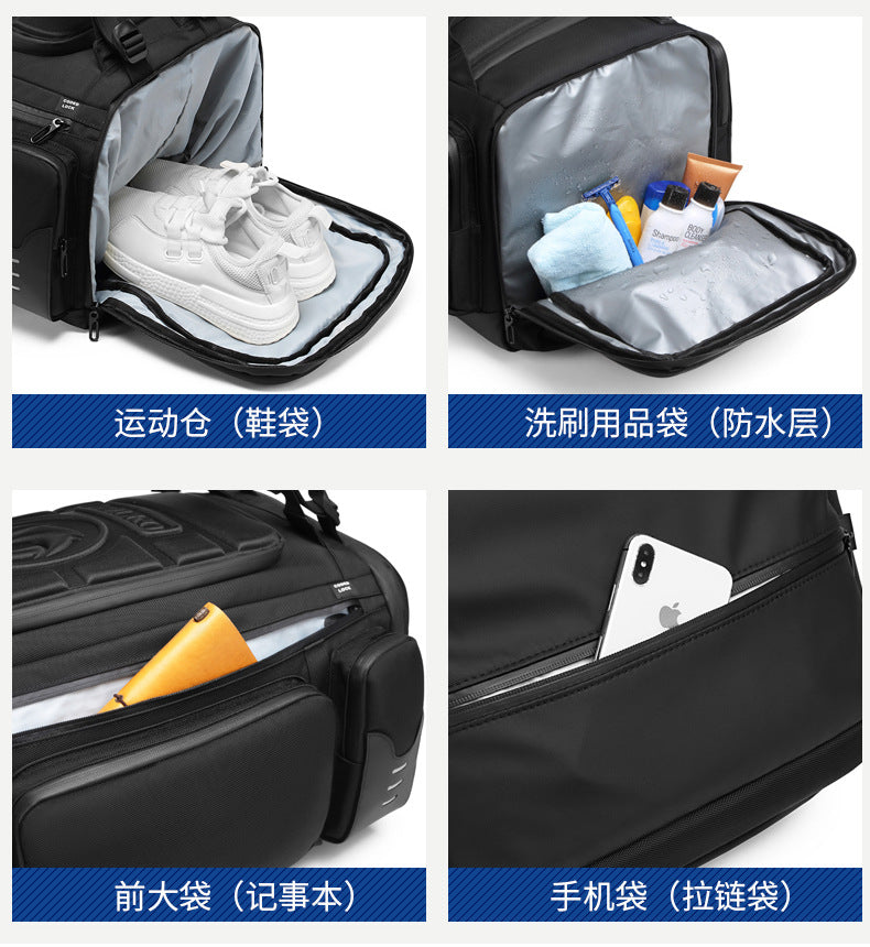 OZUKO Backpack Men's Water-Repellent Large Capacity Multi-Compartment Travel Laptop Bag Outdoor Sports Bag