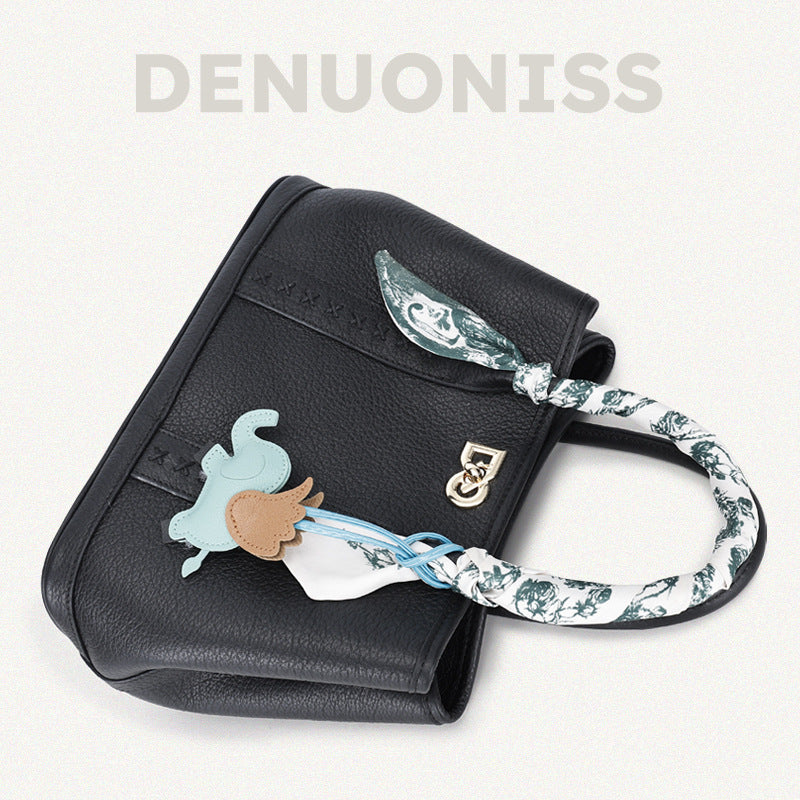 Top Layer Cowhide Large Capacity Tote Bag Women's Textured Handbag Fashionable Women's Bag Light Luxury Versatile Crossbody Bag