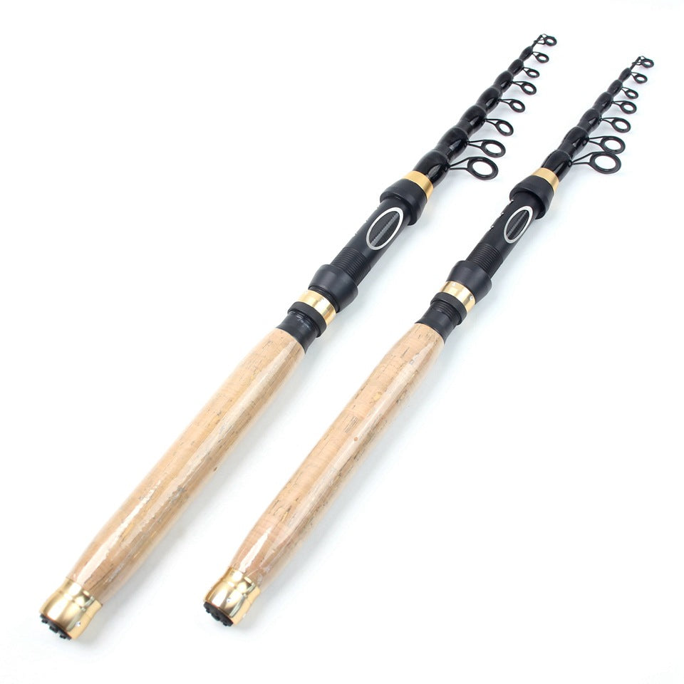 Manufacturer Wholesale Retractable Lure Rod Short Section Portable Small Sea Rod Wooden Handle Light Casting Rod Fishing Rod New Product