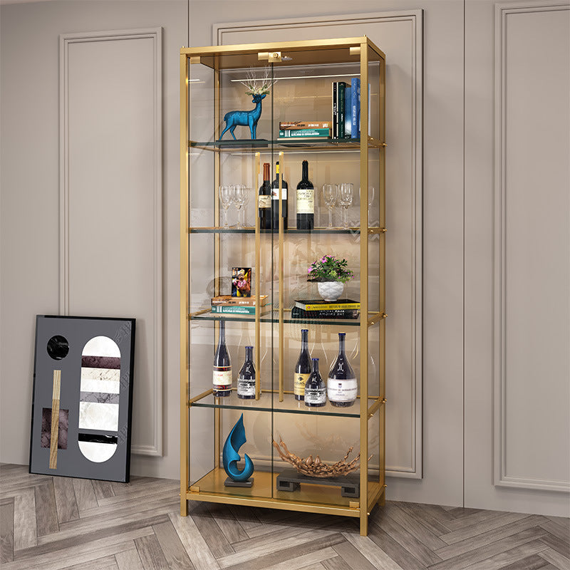 Simple Wine Cabinet Wall-Mounted Living Room Modern Simple Glass Storage Cabinet Home Storage Cabinet Light Luxury High-End Display Cabinet