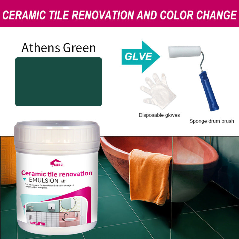 Water-Based Tile Paint Bathroom Floor Tile Color Change Renovation Coating Toilet Glass Wear-Resistant Waterproof Paint Matte