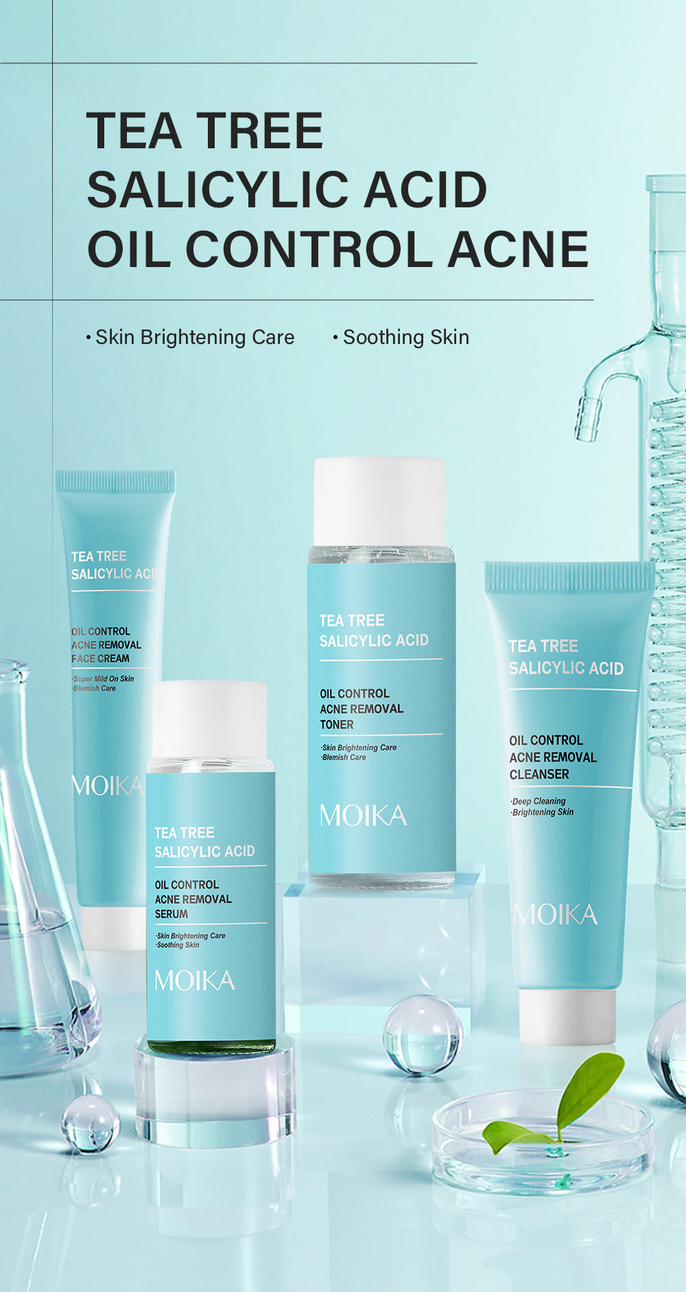 Specialized Full Salicylic Acid Acne Treatment Kit In Stock Wholesale Tea Tree Oil Control4Set