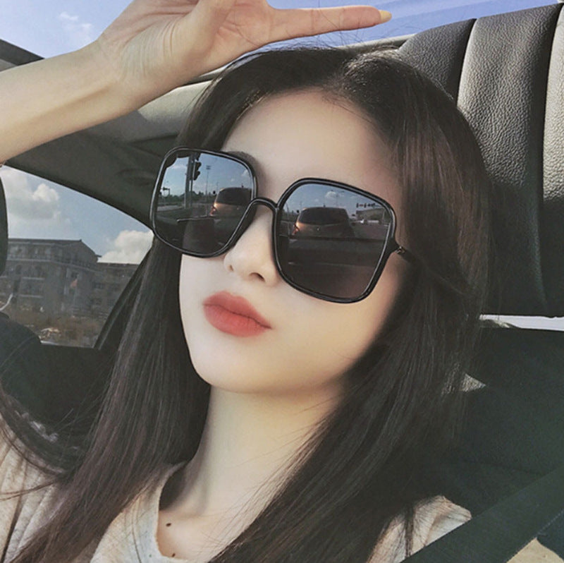 Fashion Large Frame Sunglasses for Women Trendy Zhang Ruonan Same Style Fashion Square Frame Sunglasses for Women Trendy Glasses Wholesale