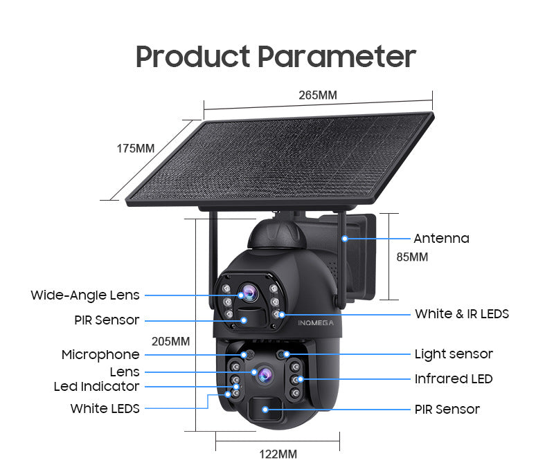 New Products from Manufacturers AOV Solar-powered Camera6MP High Definition Full Color Low Power Consumption4G Dual Camera Dual Screen