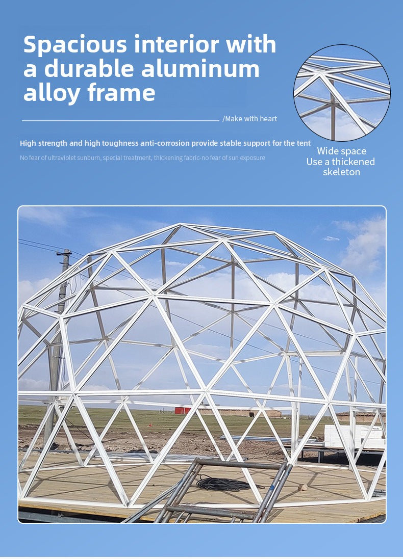 Glass Sphere Tent Aluminum Alloy Starry Sky Tent Curtain Wall Villa Garden Hotel Internet Celebrity Homestay Bubble House Tent