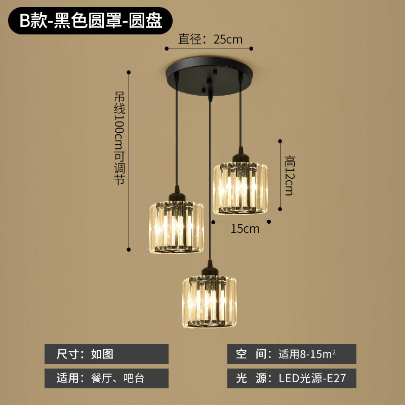 Restaurant Pendant Light Three-Head Modern Minimalist Bar Creative Dining Table Bedroom Unique Living Room Dining Room Grand Nordic Lighting