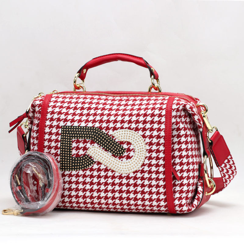 New European and American Trendy Fashion Simple Personality Elegant Versatile Plaid Single Shoulder Handbag Crossbody Women's Bag
