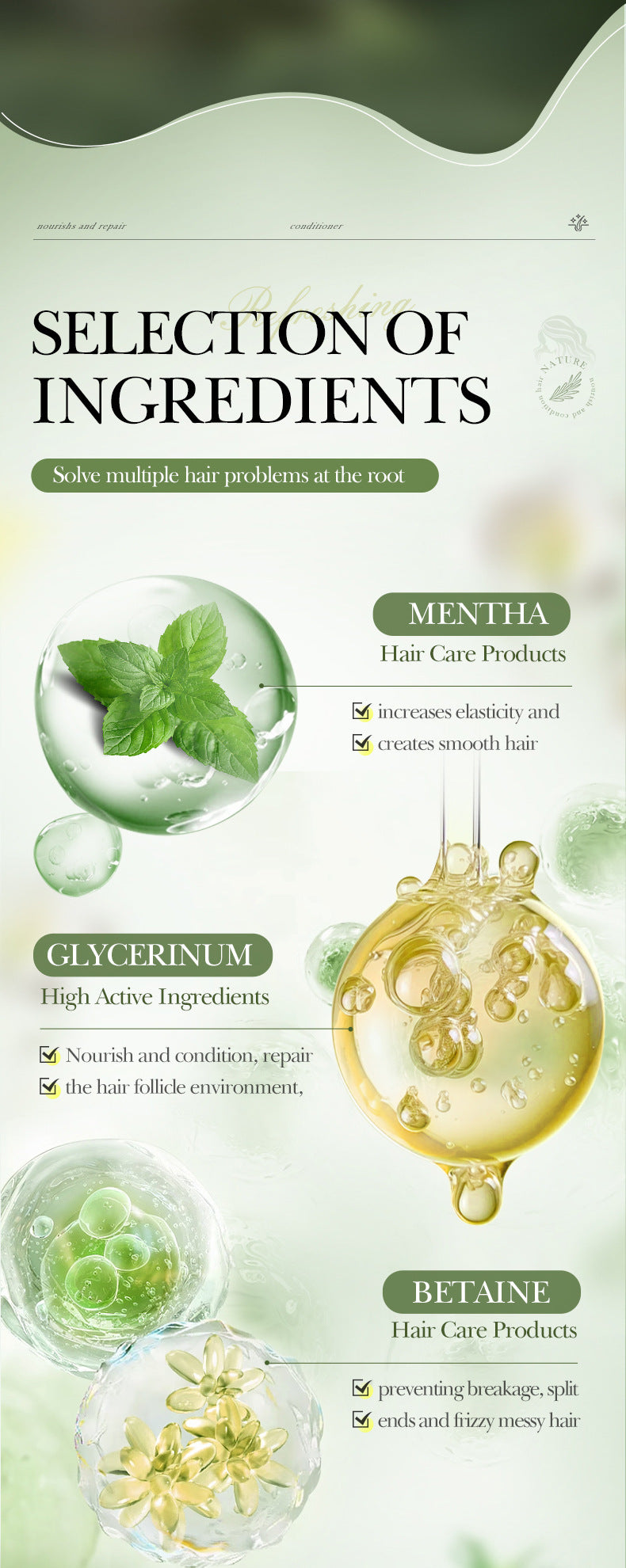 Peppermint Rosemary Essential Oil SADOER Strong and Smooth Conditioner Cross-Border Wholesale