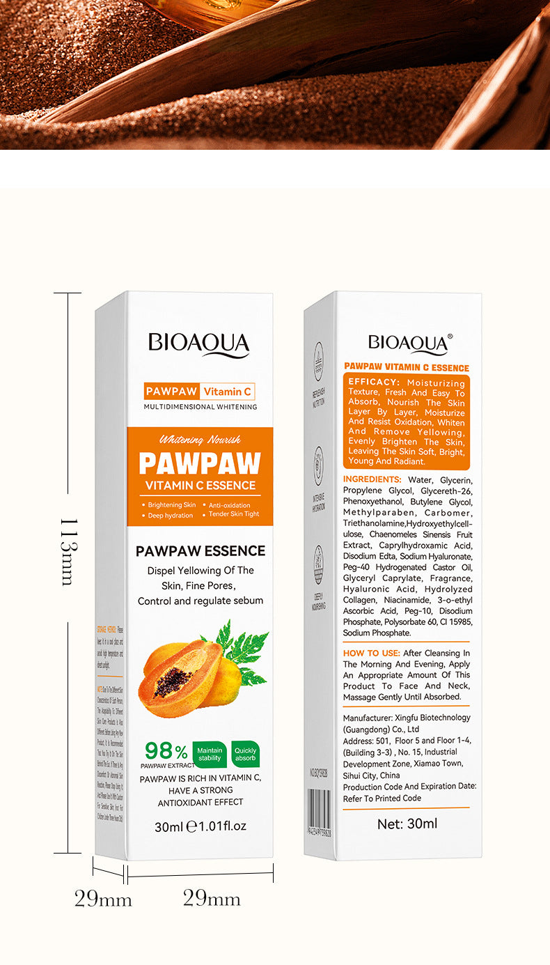 Papaya Vitamin C Essence30ml BIOAOUA Moisturizing and Hydrating Wholesale for Cross-Border Trade