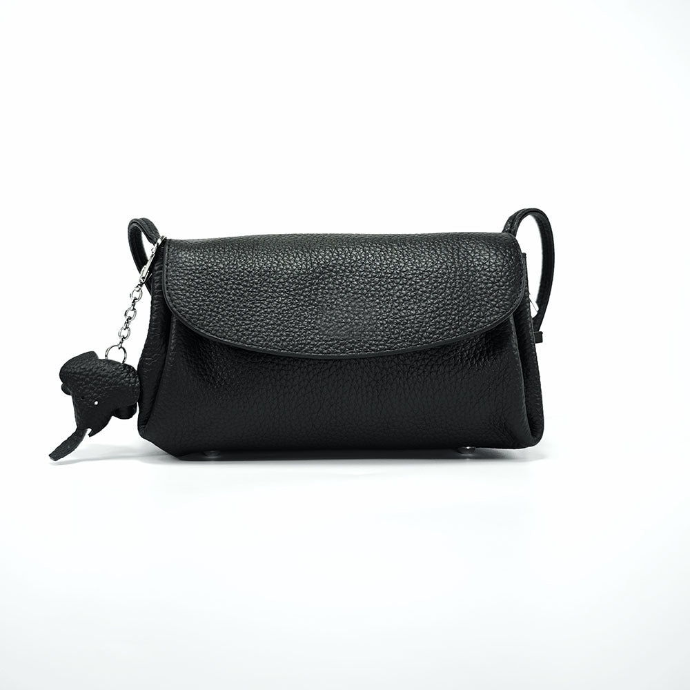 Genuine Leather Small Square Bag Daily Simple Women's Bag2025New Casual Little Elephant Commuting Versatile Cover Head Single Shoulder Crossbody Bag