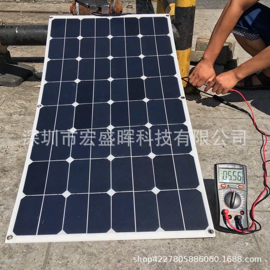 sunpower High Efficiency Semi-Flexible Solar Panel Semi-Flexible Solar Power Generation Panel100W Solar Panel