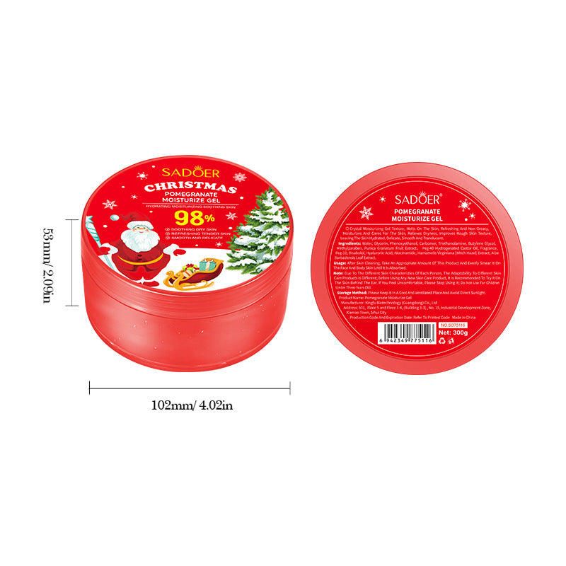 Christmas Red Pomegranate Moisturizing Gel SADOER Moisturizing Aloe Vera Gel Cream Cross-Border Foreign Trade Wholesale