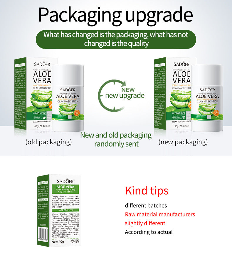 Full English Solid Face Mask40g SADOER Vitamin C Aloe Vera Mugwort Cleansing Mud Mask  Wholesale