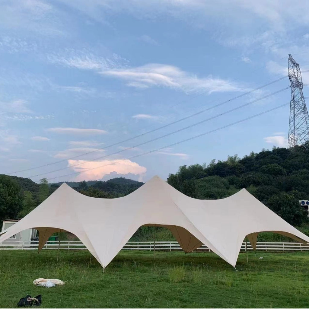 Extra Large Double Peak Canopy Tent Outdoor Camping Rainproof Sunproof Three Peak Giant Octopus Tent Camp Canopy
