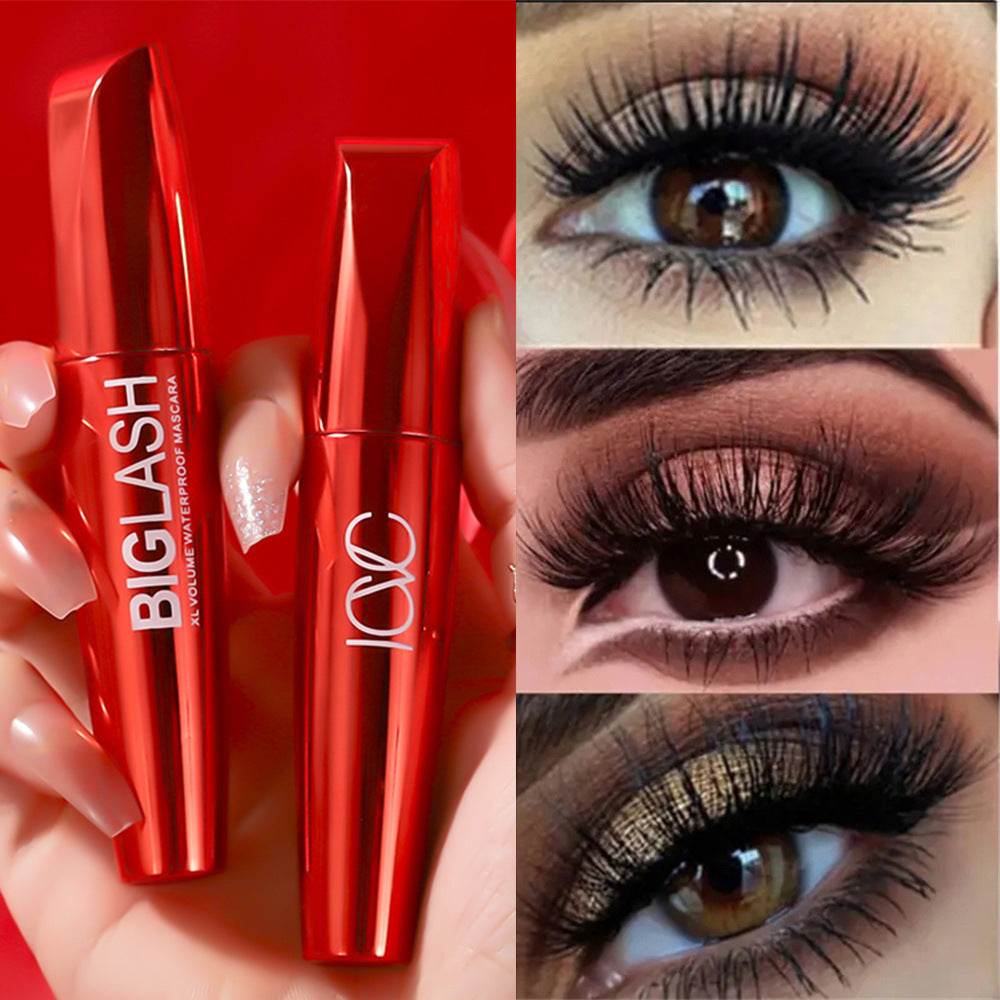European Beauty Makeup Volumizing Curling Mascara Large Brush Head Dense Lengthening Waterproof Smudge-proof Mascara Makeup