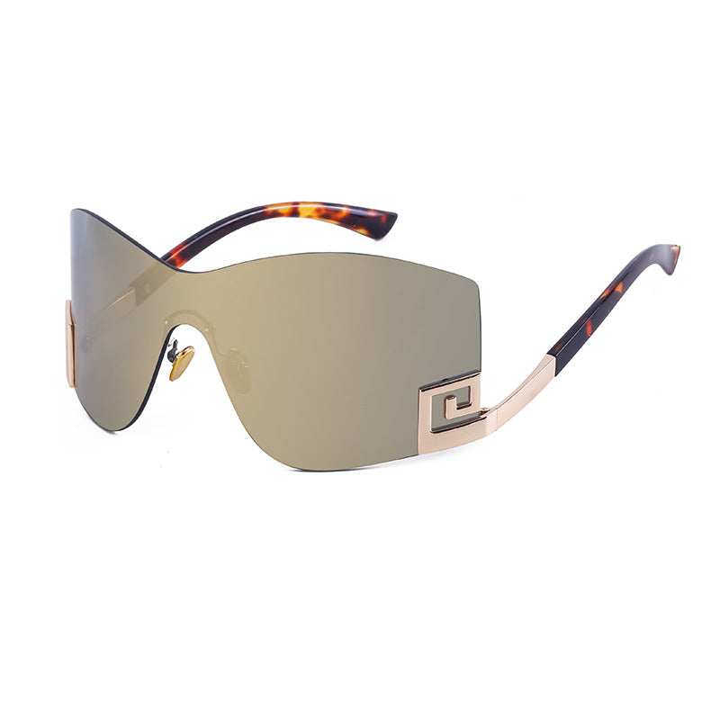 European and American Fashion Frameless Windproof Sunglasses for Women Trendy Large Frame Sunglasses Women's Glasses Wholesale sunglasses