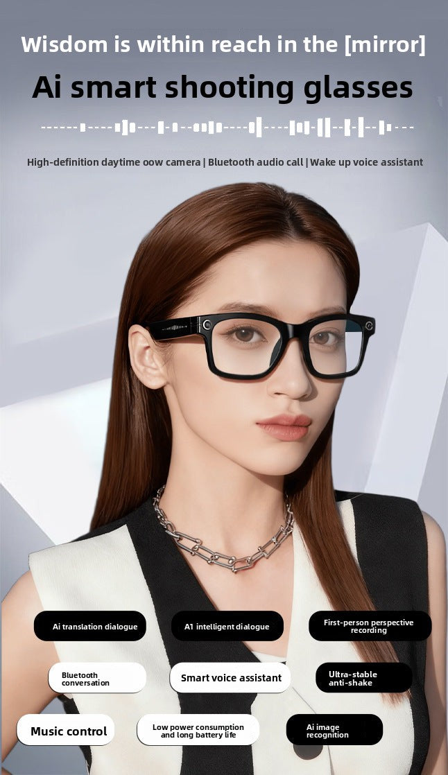 W610Smart Glasses AI Voice Assistant Translation800W Camera Listening to Music Bluetooth Calling Bluetooth