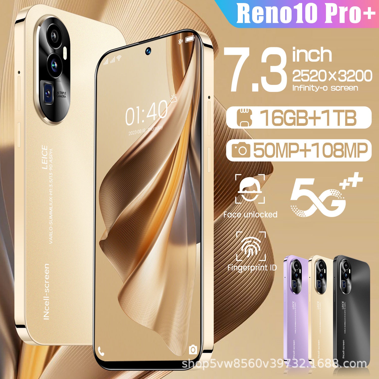 New Hot-Selling Item Reno10 Pro Android Intelligence5G Mobile Phone16+1TB Source Factory Direct Sales