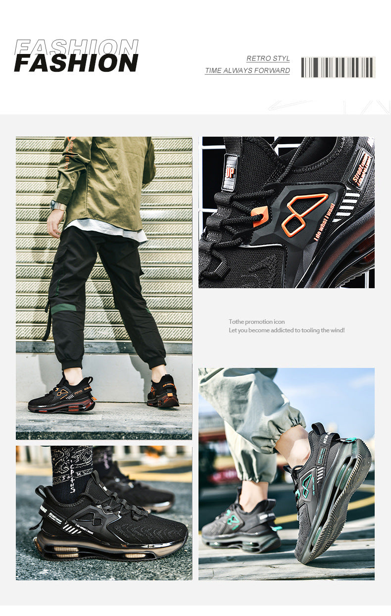 New Double Layer TPU Popcorn Big Sole Cushioning Rebound Sports Shoes Men's Fashion Light Luxury Versatile Casual Trendy Shoes