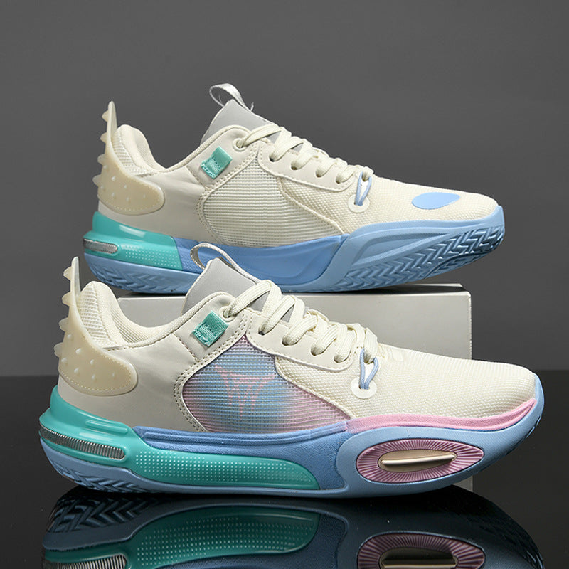 Men's and Women's Low-top Breathable Mesh Basketball Shoes Shock-absorbing Lightweight Student Trendy Couple Sports Shoes Dropshipping