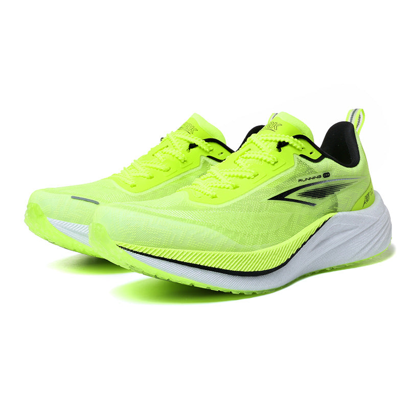 Real Carbon Plate Popcorn Men's Sports Shoes Youth Mesh Breathable Non-Slip Fitness Test Racing Marathon Running Shoes