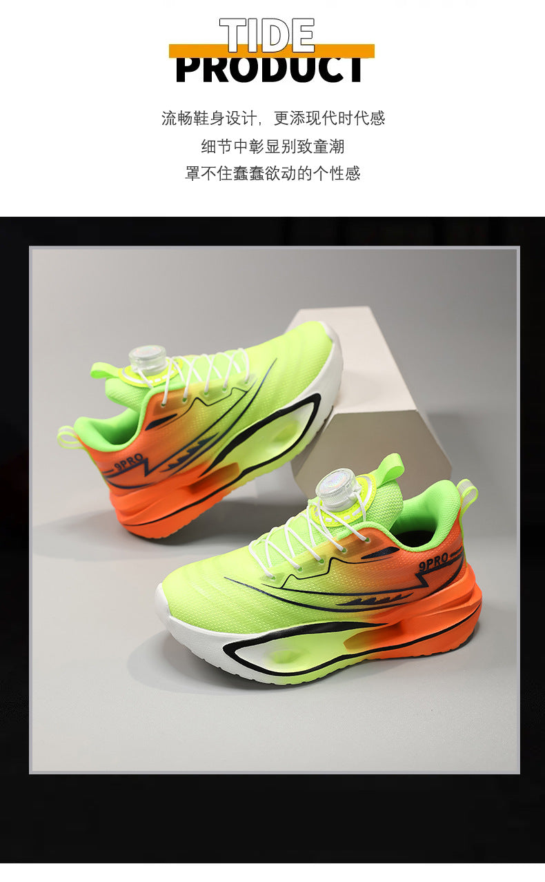Red Rabbit9PRO Children's Fashion Casual Rotating Buckle Sports Shoes for Girls Lightweight Non-Slip Wear-Resistant Running Shoes for Boys