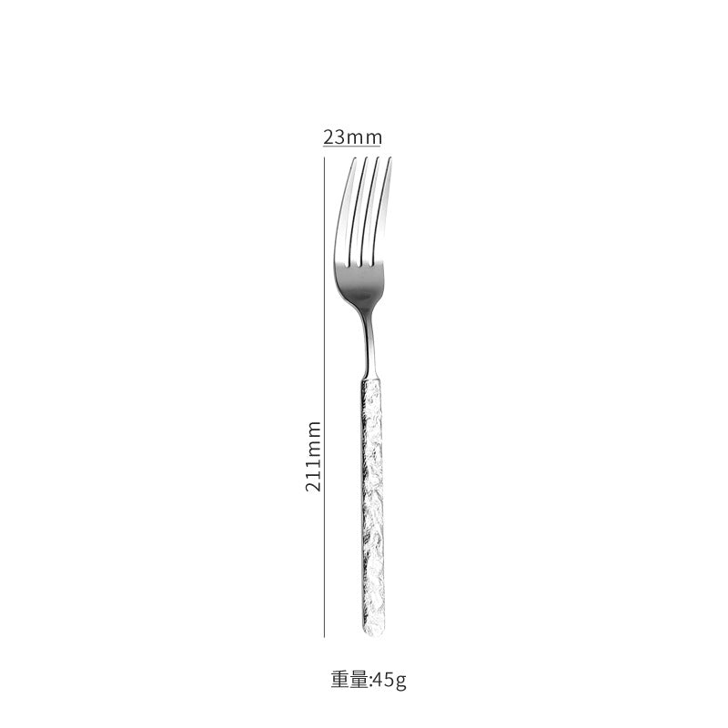 410Stainless Steel Cutlery Hotel Restaurant High-end Stone Pattern Knife Fork Spoon Set Western Cuisine Thickened Steak Knife Fork