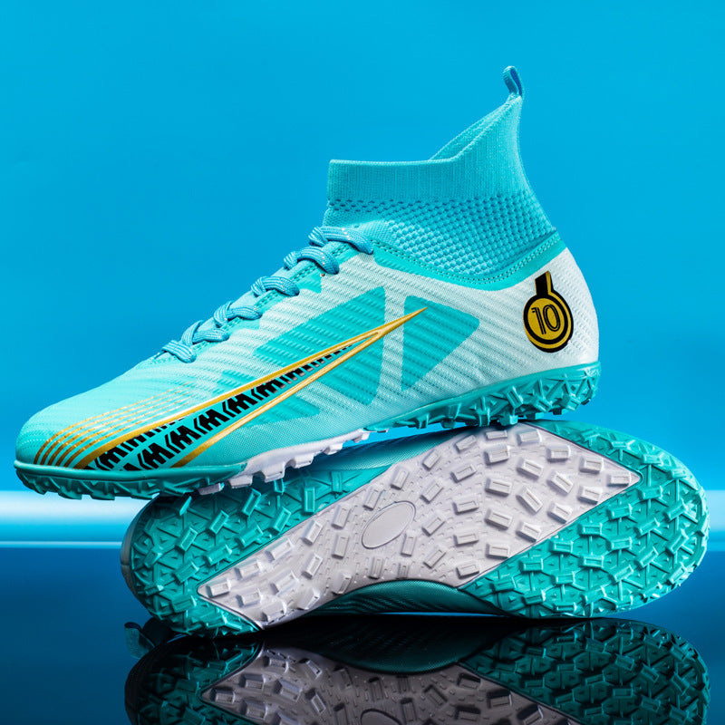 World Cup Football Shoes Men's High Top Long Spike Lawn Broken Spike Youth Student Competition Training Shoes