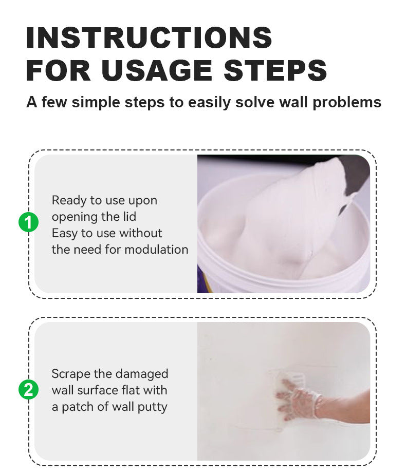baolisi Home Wall Repair Paste Wall Nail Hole Crack Peeling Repair Paste Waterproof and Mildew Resistant White Putty Powder